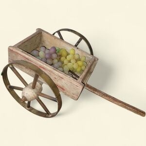 Rustic Wooden Cart Decor Vintage Farmhouse Italian Restaurant